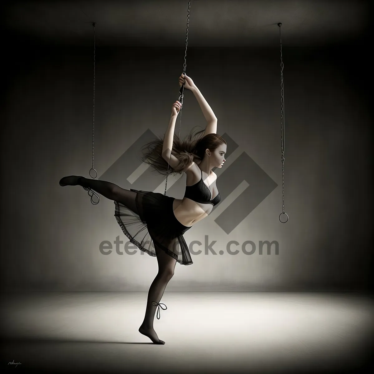 Picture of Dynamic Dancer in Graceful Jumping Pose