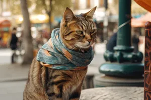 Cute Gray Tabby Cat with Whiskers