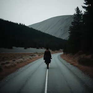 Majestic Winter Mountain Road in Scenic Landscape