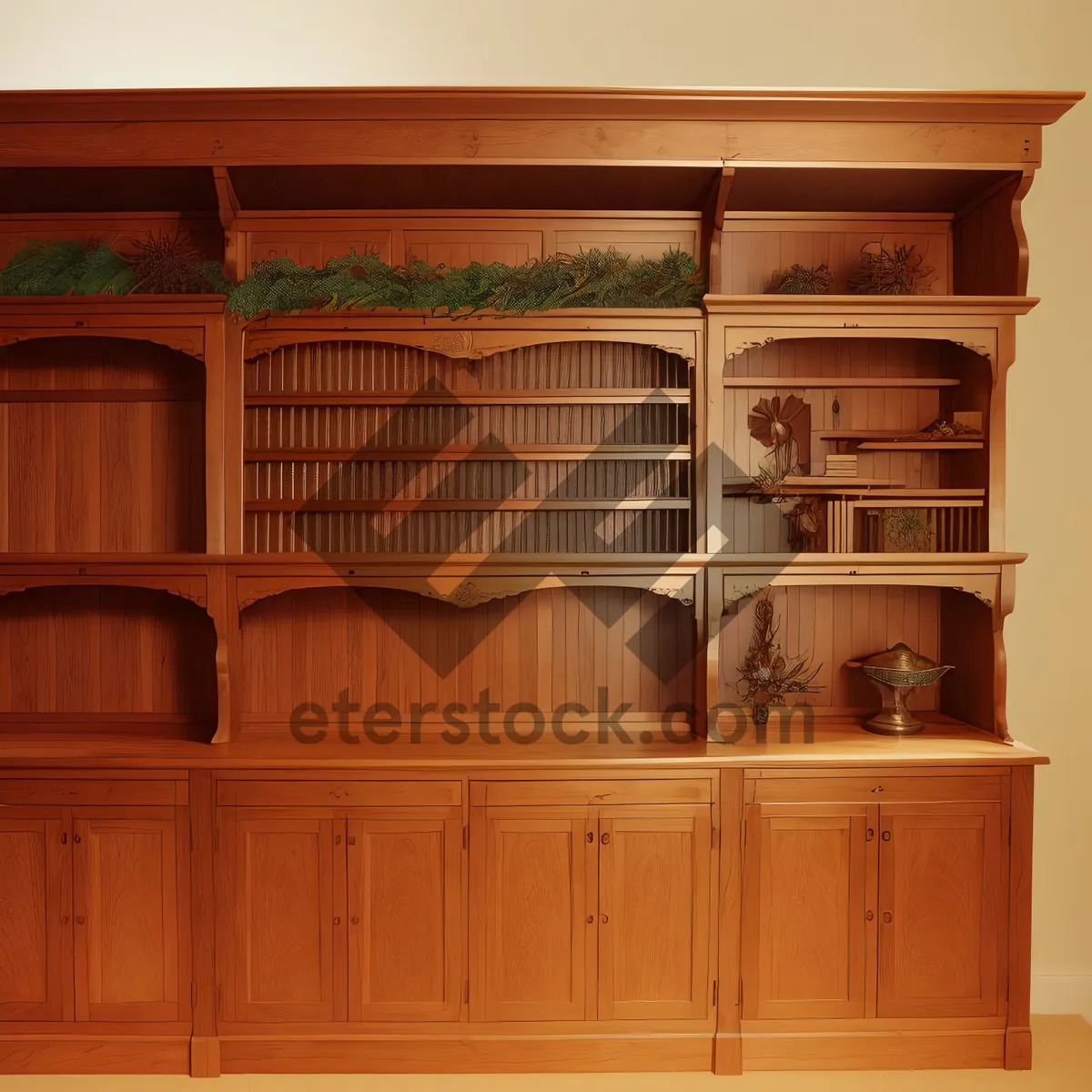 Picture of Contemporary Kitchen Cabinet with Modern Plate Rack