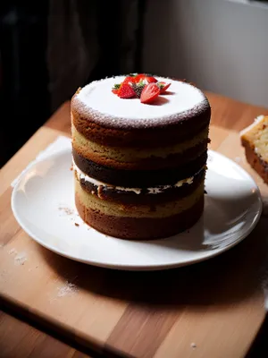 Delicious Chocolate Cream Cake with Fresh Fruits