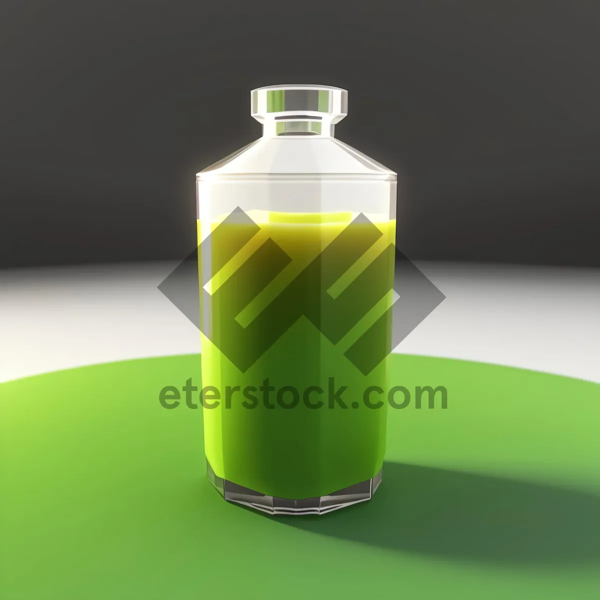 Picture of Transparent Glass Bottle with Label for Liquid Drink