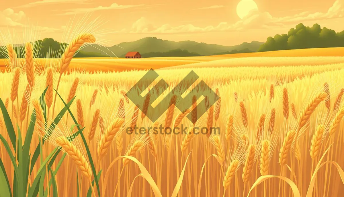 Picture of Golden Cereal Field at Sunset