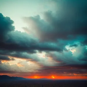 Golden Horizon: Majestic Sunset Over the Sea