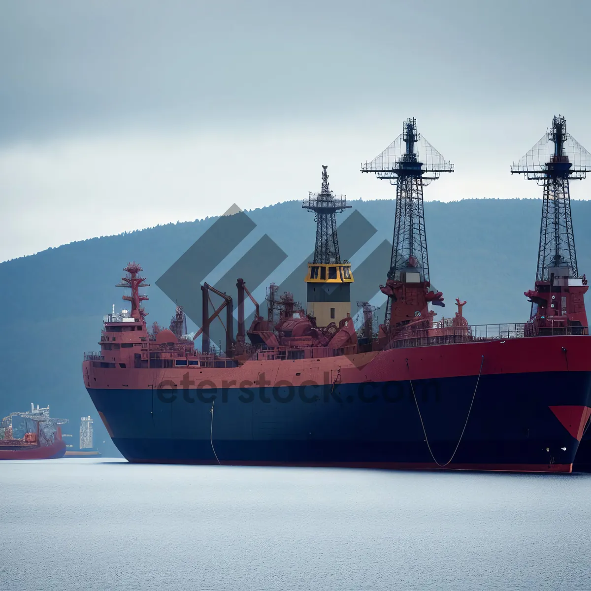 Picture of Shipping Vessel at Sea Port: Freight Transport Industry