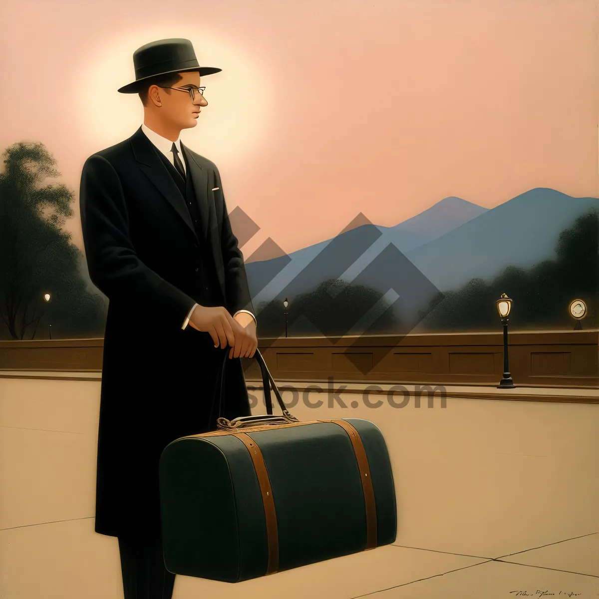 Picture of Professional Businessman in Suit with Briefcase