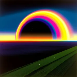 Futuristic Rainbow Tunnel: Glowing Digital Fractal Texture