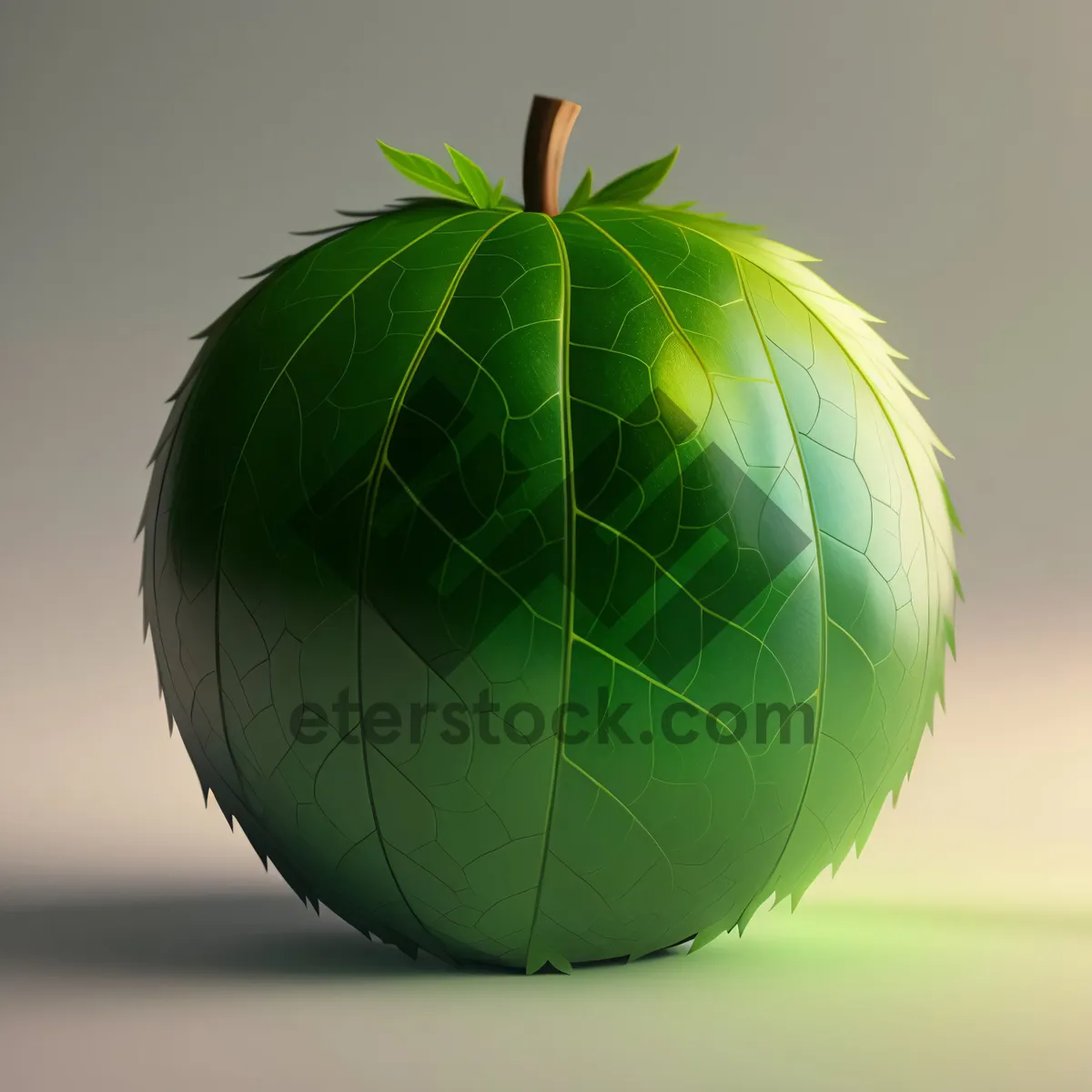 Picture of Apple Globe: Fresh Granny Smith Fruit Representing the Global World