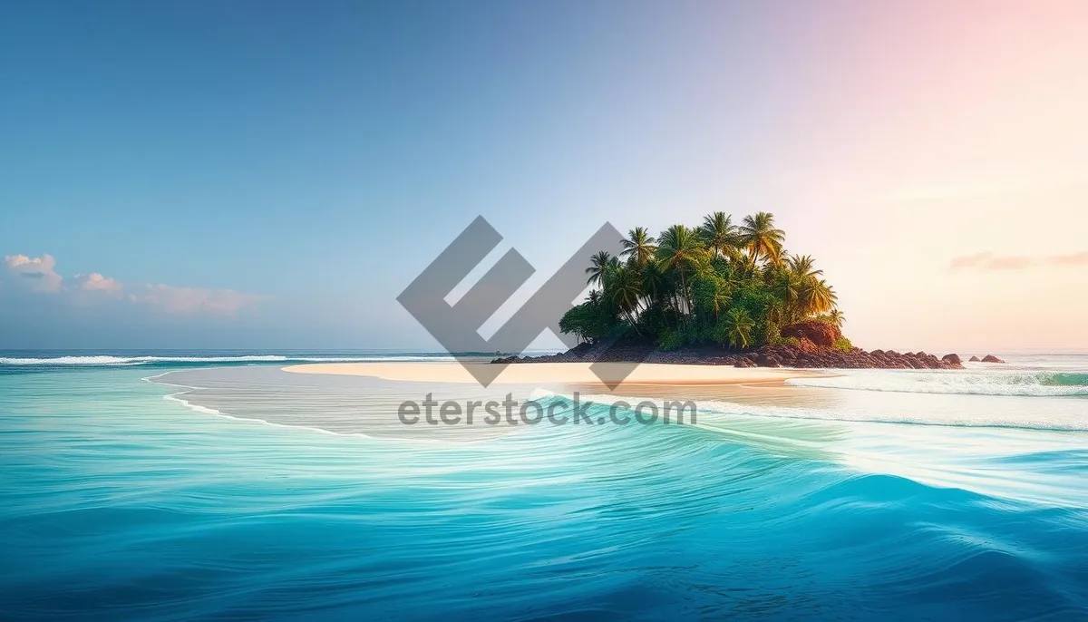 Picture of Turquoise water meets sandy shore under sunny skies