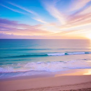 Serene Beachscape: Tropical Paradise under Clear Turquoise Sky