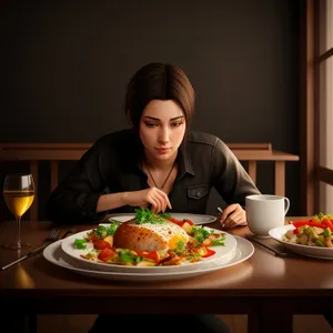 Smiling couple enjoying a romantic dinner together