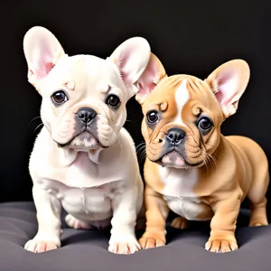 Adorable Purebred Bulldog Puppy with Wrinkled Expression