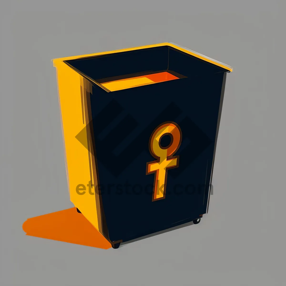Picture of 3D Thumbtack Box Icon: Symbolic Container