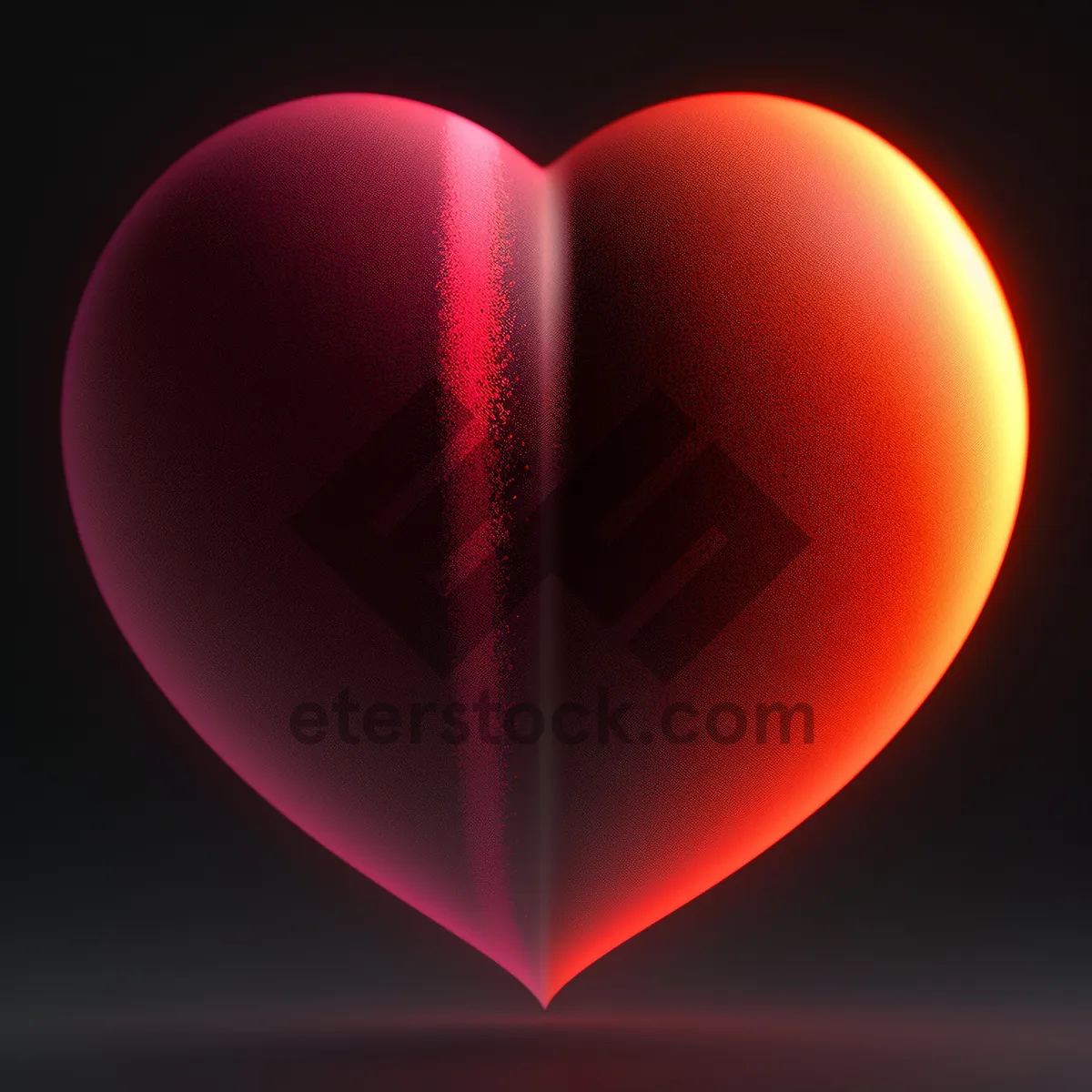 Picture of Colorful Heart Icon: Vibrant Love Reflection in Pink Glass