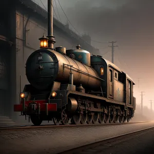 Classic Steam Locomotive Chugging Along the Railroad