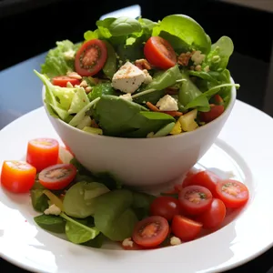 Delicious Vegetable Salad Plate Closeup