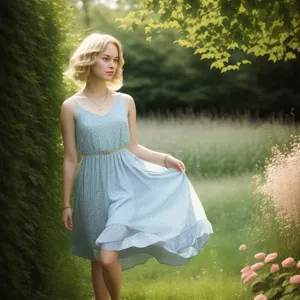 Blond bride in summer park playing croquet