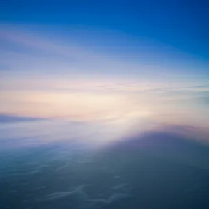 Bright Summer Sky Seascape with Clouds Landscape.