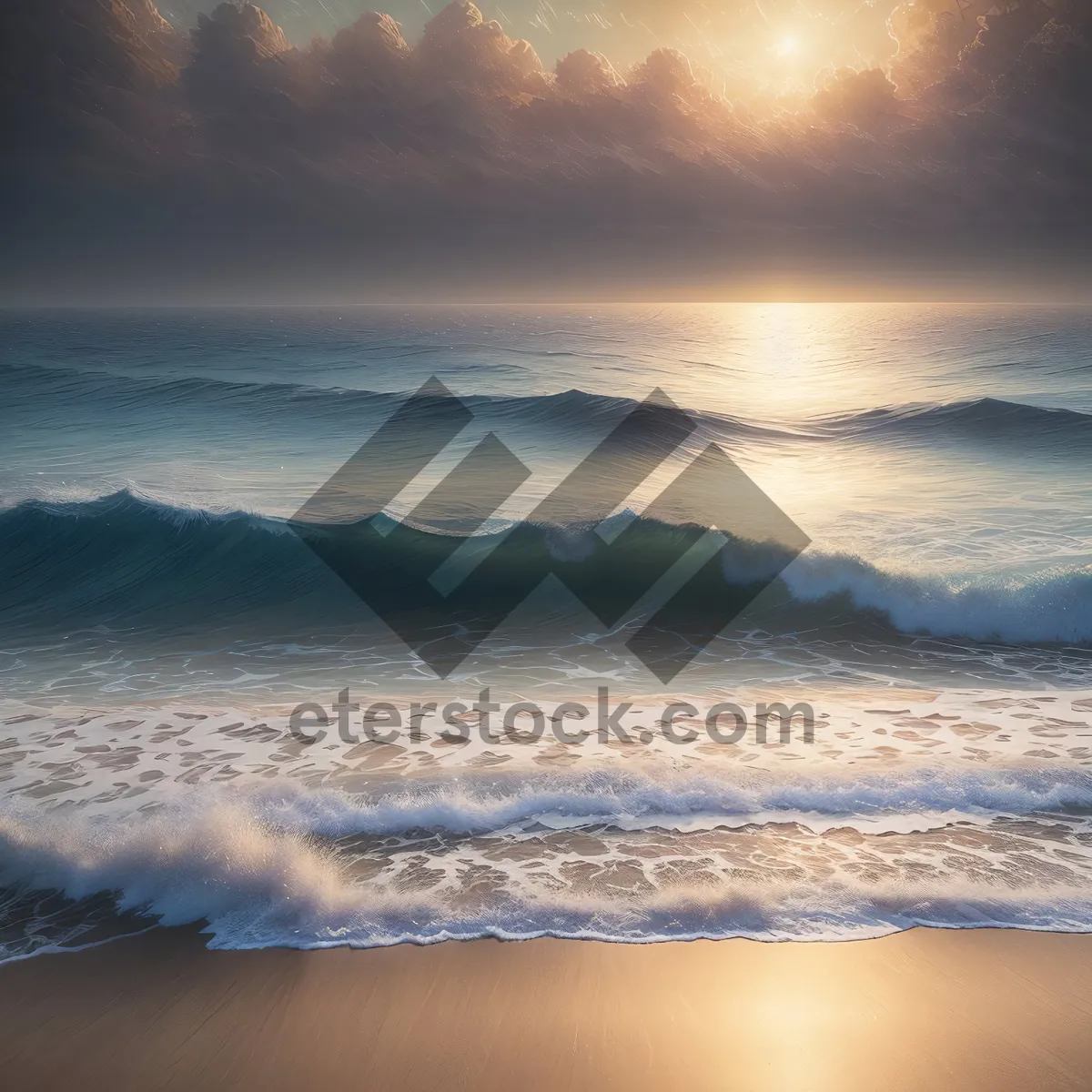 Picture of Sunset Serenity: Tropical Beach Horizon at Evening