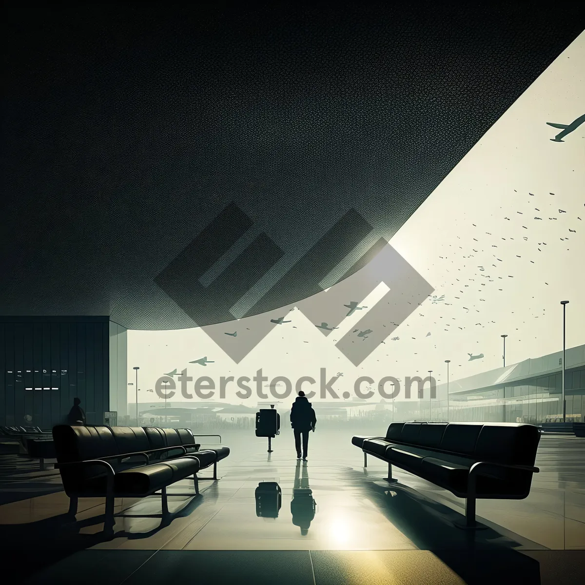 Picture of Modern Interior Hall with Furniture and Table