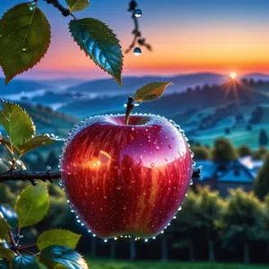 Festive Red Delicious Apple Ornament for Winter Celebrations