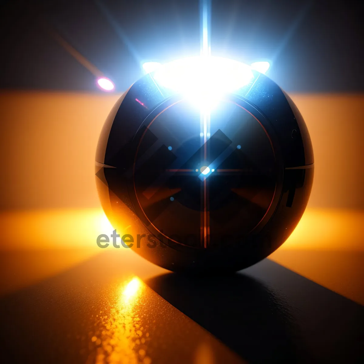 Picture of Shiny Black Glass Button in Orange - Web Icon Design