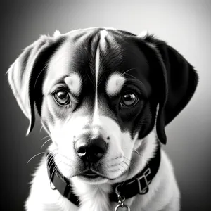 Cute Purebred Puppy Sitting with Leash