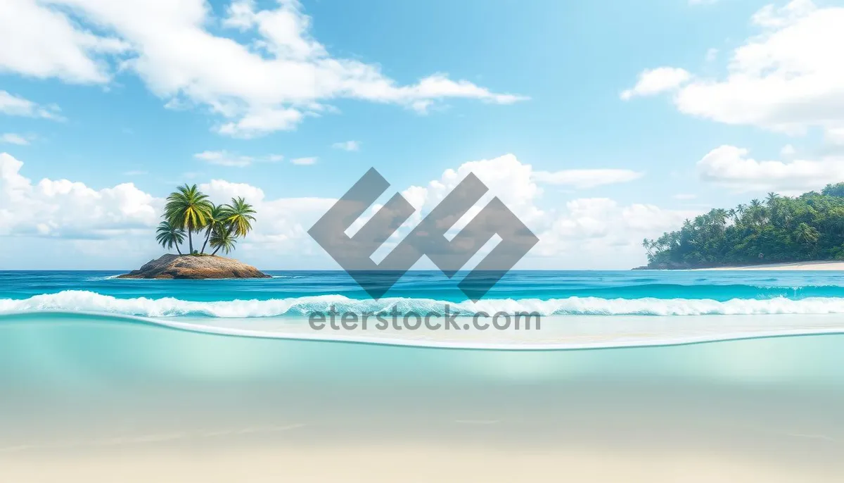 Picture of Tropical paradise beach with palm trees and turquoise water