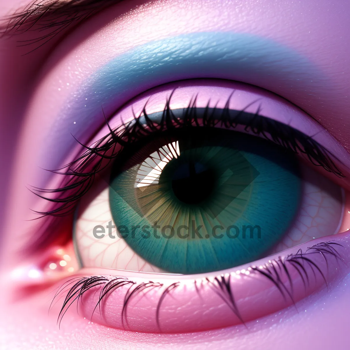 Picture of Captivating Eye Gazing Through Illuminated Iris