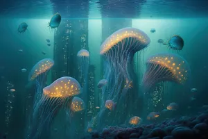 Ocean Jellyfish Underwater Marine Background Fish Sea Wildlife