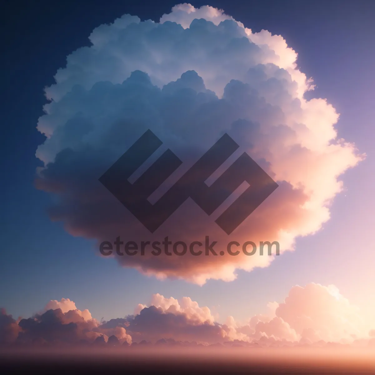Picture of Scenic Summer Sky with Bright Cumulonimbus Clouds