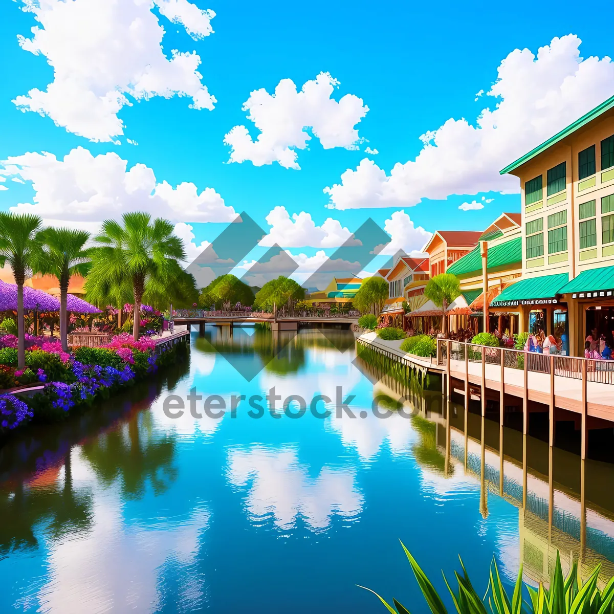 Picture of Tranquil Waterside Resort Reflection at Night