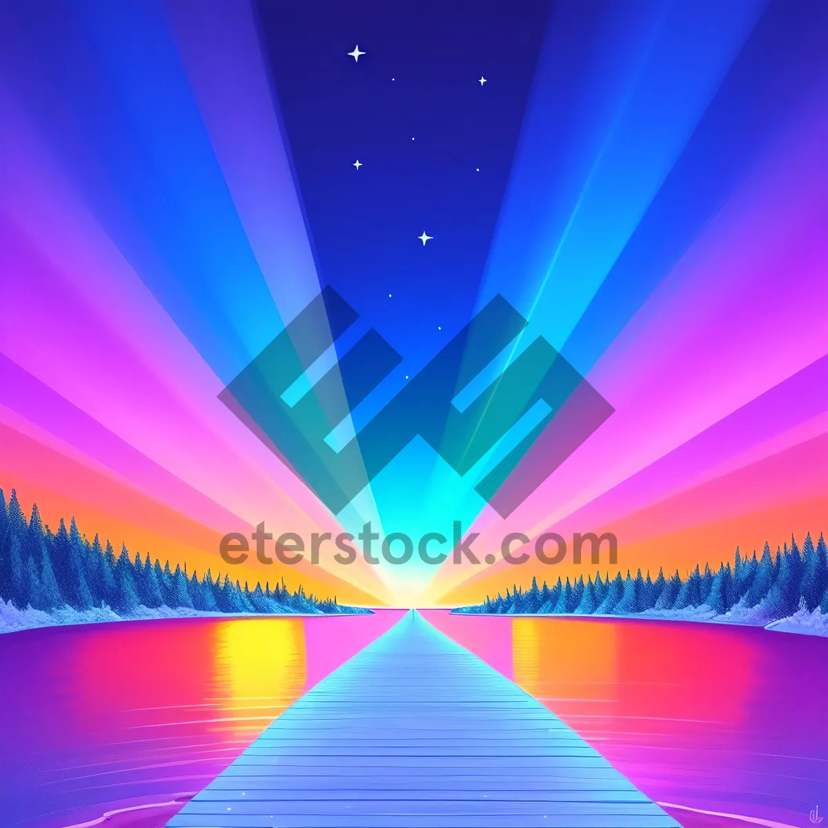 Picture of Fantasy Light: Colorful Fractal Fantasy Art Wallpaper