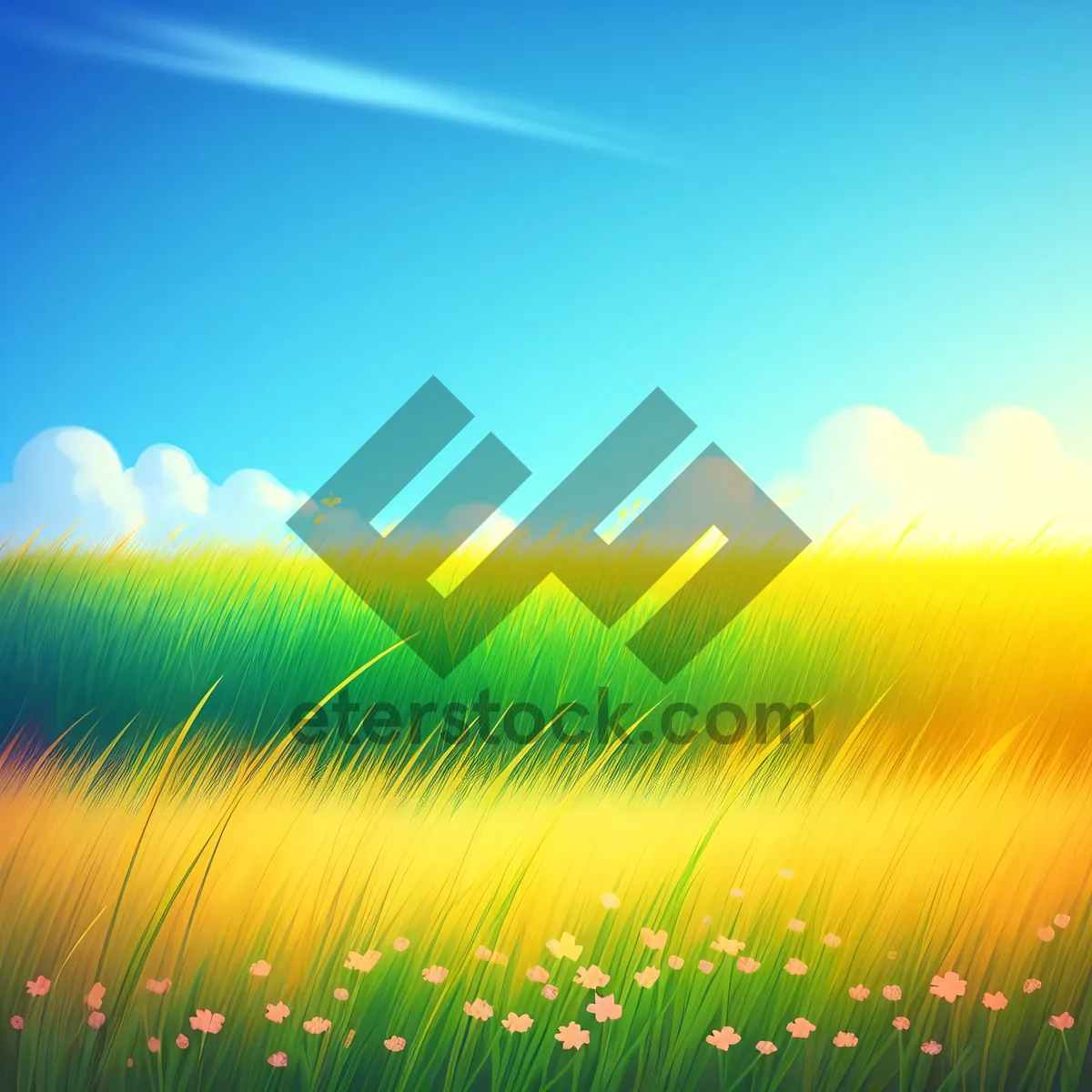 Picture of Vibrant Spring Meadow Under Sunny Sky