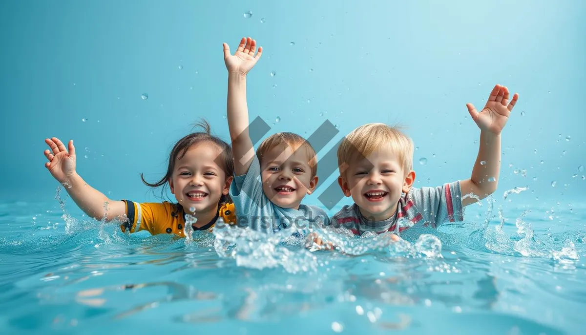 Picture of Happy family playing together in the summer sun.