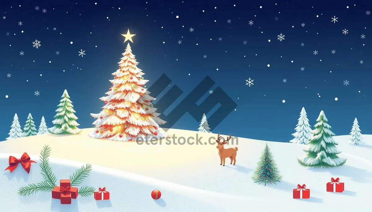 Picture of Festive Winter Holiday Greeting Card Decoration