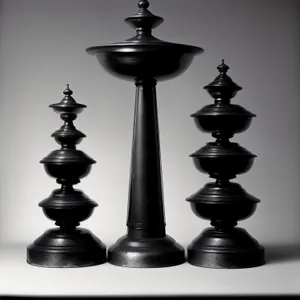 Chess board with black pieces in strategic position