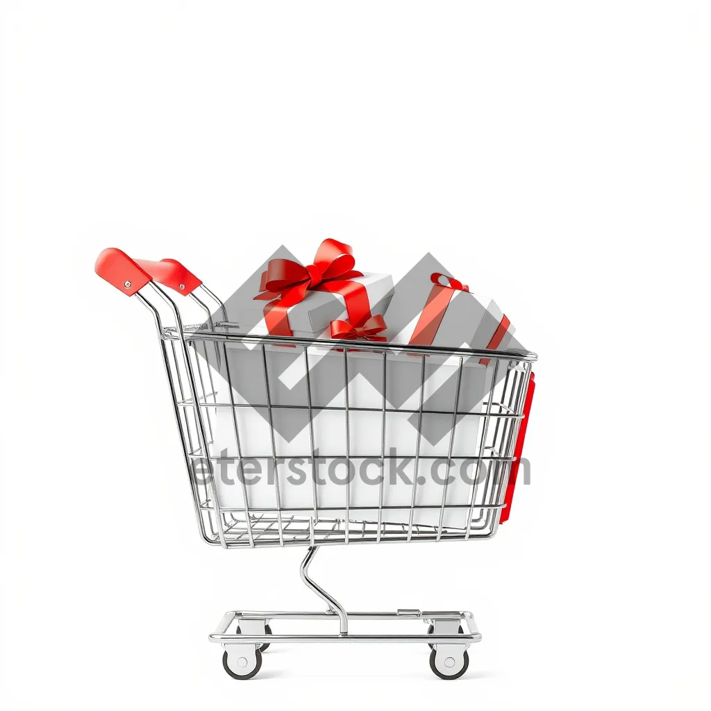 Picture of 3D Shopping Cart on Wheels