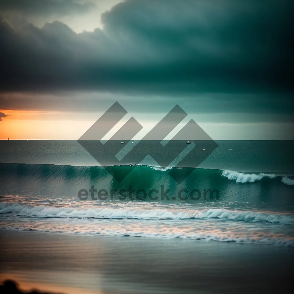 Picture of Golden Sunset Over Tropical Beach