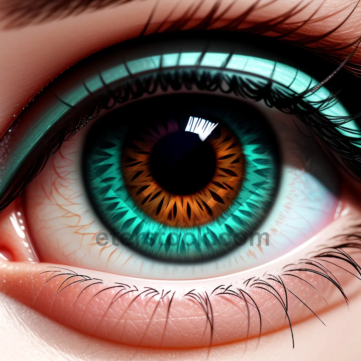 Picture of Digital Eye Fractal Design: Close-Light Structure with Eyebrow Coil