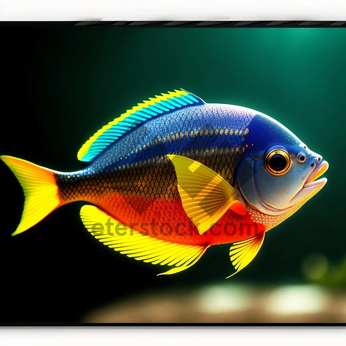 Picture of Colorful Marine Fish Swimming in Tropical Aquarium