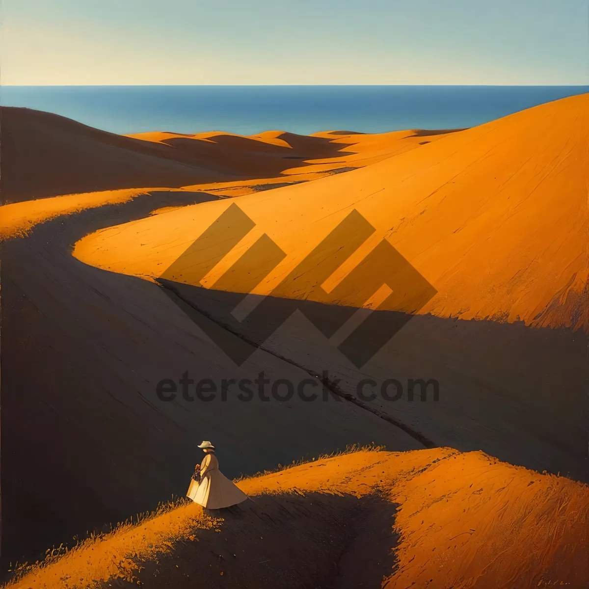 Picture of Vibrant Sunset Over Desert Dunes