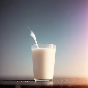 Hot cup of aromatic morning tea with milk