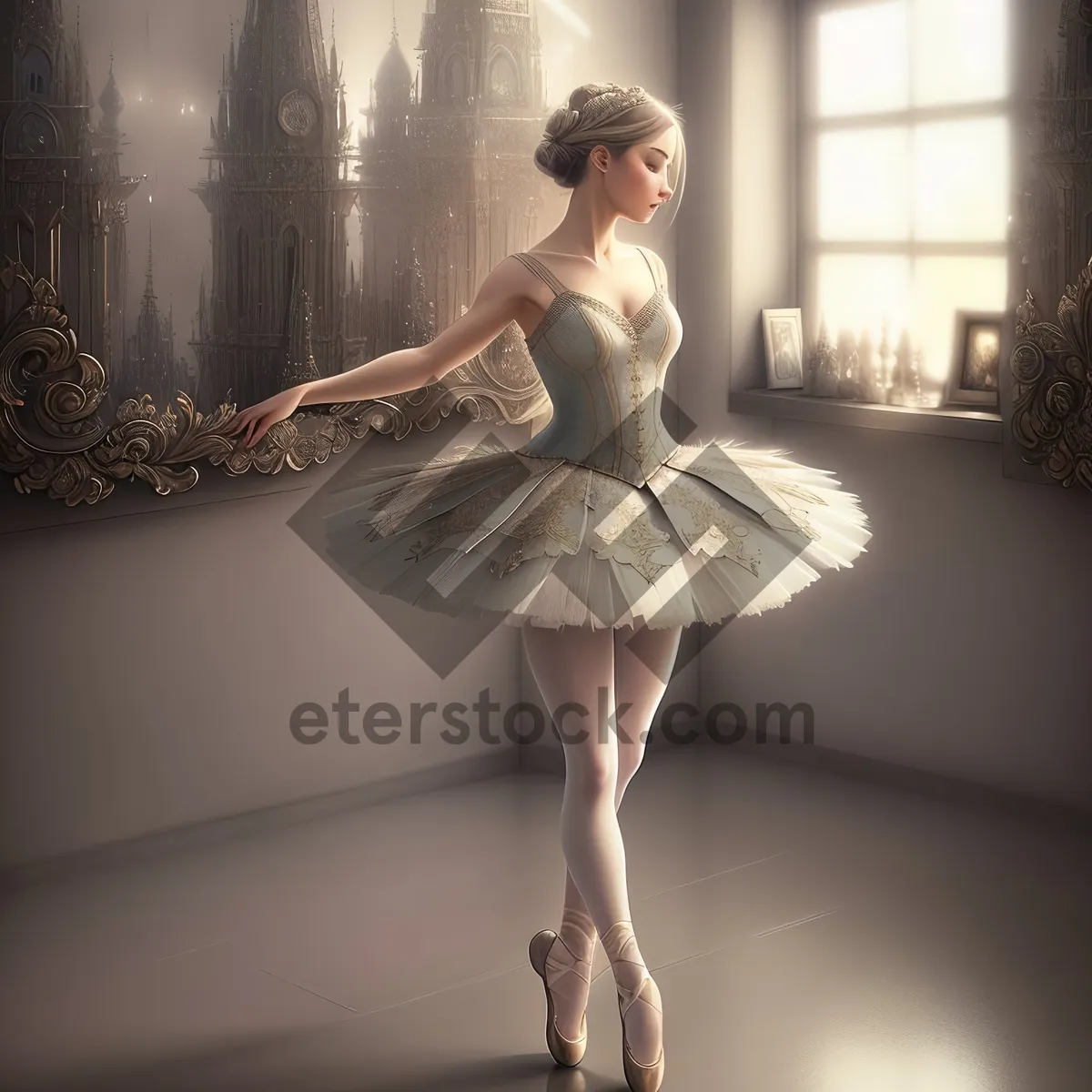 Picture of Elegant ballet dancer in a stunning dress