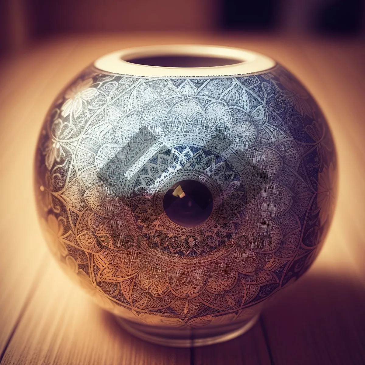 Picture of Decorative Ceramic Vessel with Ornate Ball and Bangle