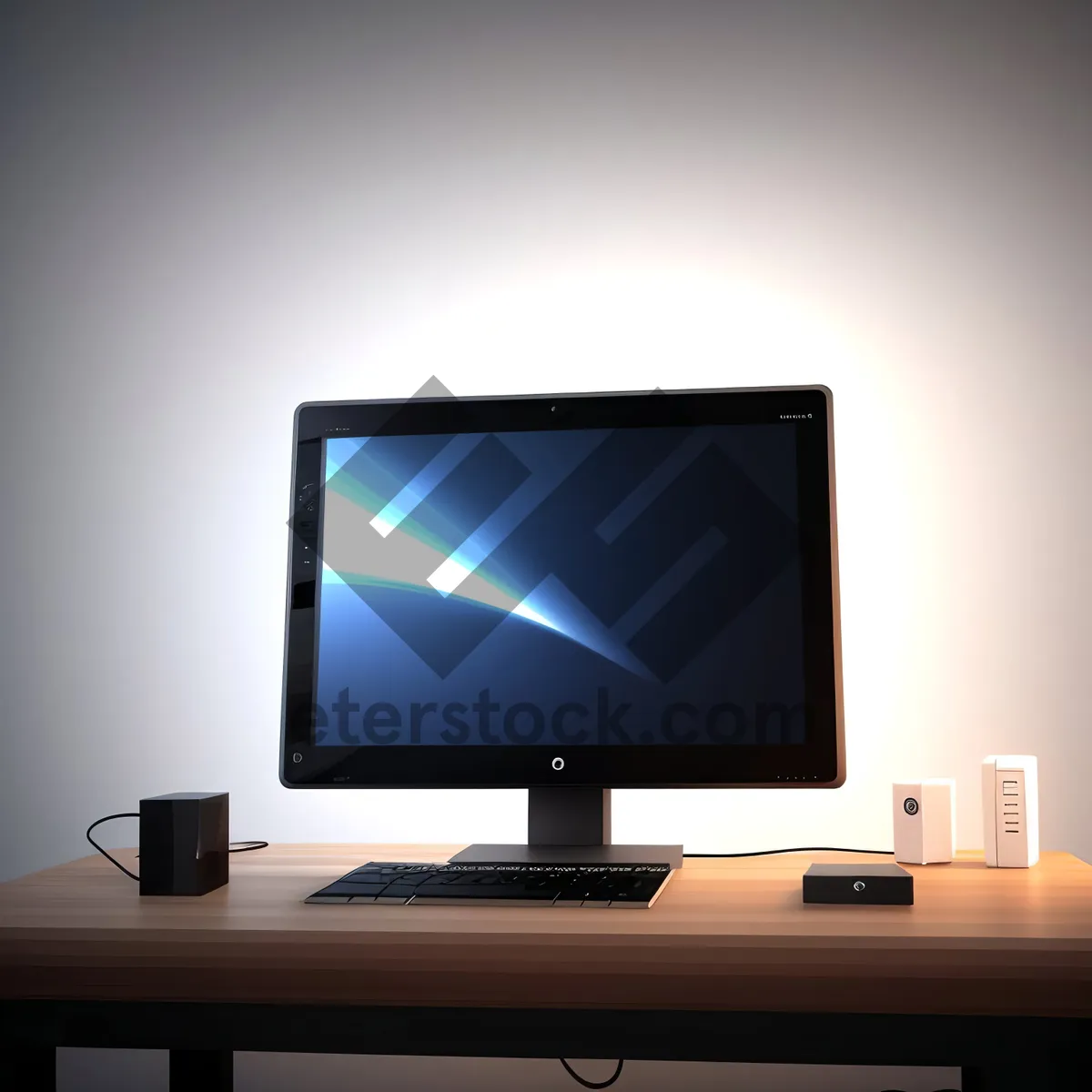 Picture of Modern Desktop Computer with Wide Screen Display