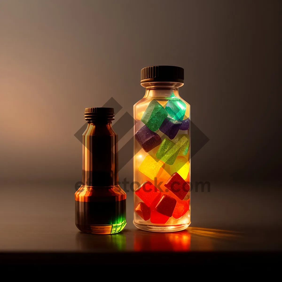 Picture of Healthy Medicine Glass Bottle with Liquid