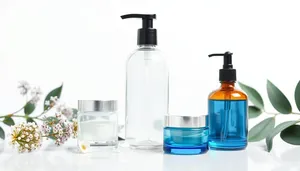 Spa relaxation with clean cosmetics and glass container