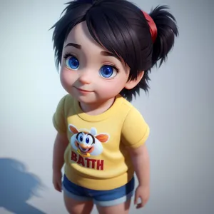 Happy Little Doll Child Portrait - Cute, Adorable, and Fun!