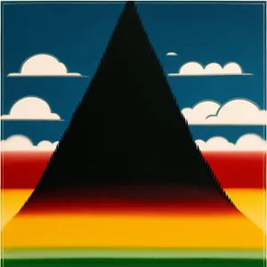 Pyramid Patriot Flag: Symbolic Graphic Design Sign